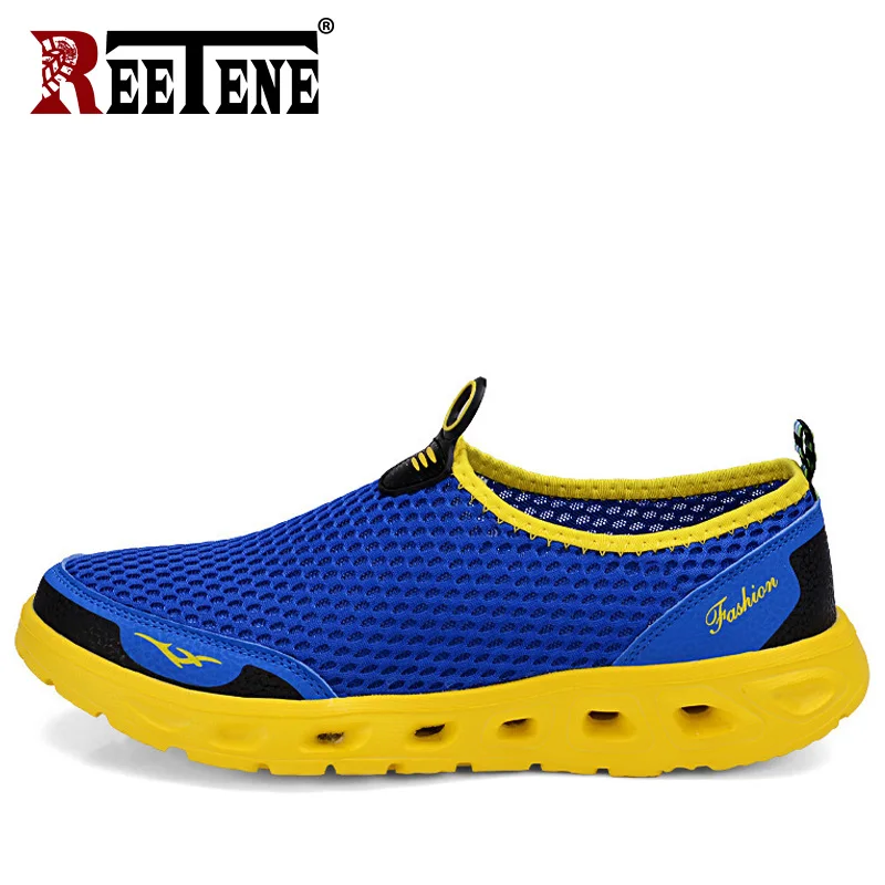 REETENE 38-48 Men'S Casual Shoes Men Summer Mesh Flats For Loafer Breathable Walking Male Sneakers | Обувь