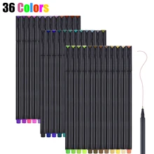 36 цветов, маркеры для карандашей Bullet Journal, эскизный маркер, без кровотечения, 0,4 мм, мелкая ручка для рисования, лайнер, художественные маркеры, раскраска, для заметок