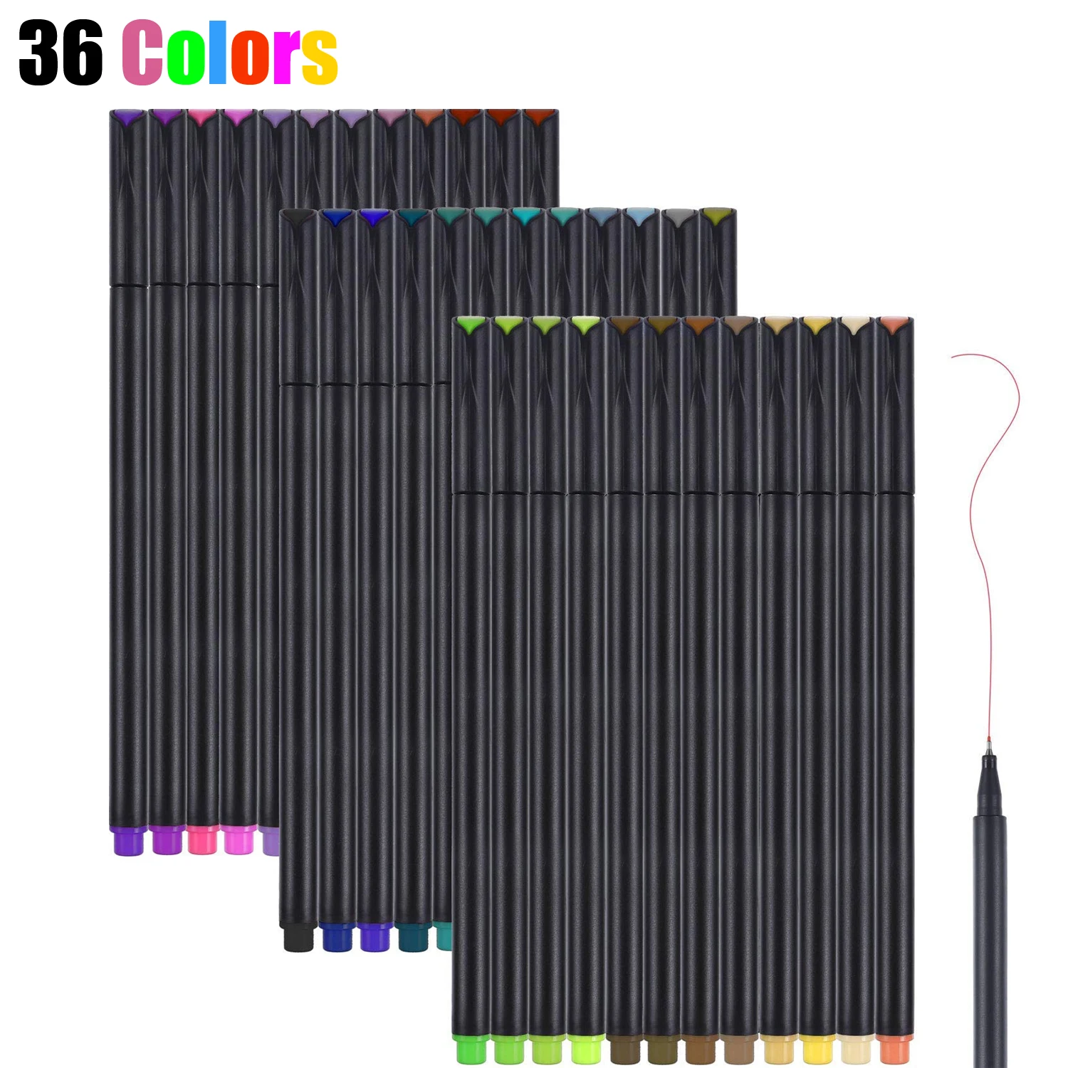 

36 Colors Bullet Journal Pens Sketch Marker No Bleed Colour 0.4mm Fine Point Drawing Pen Liner Art Markers Coloring Note Taking