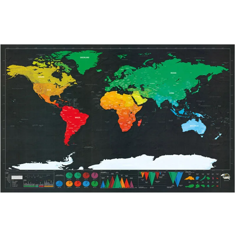 Deluxe Erase Black scratch for map world wall sticker Decoration Scratch Poster Mini Layer Coating Travel Edition Journal Home