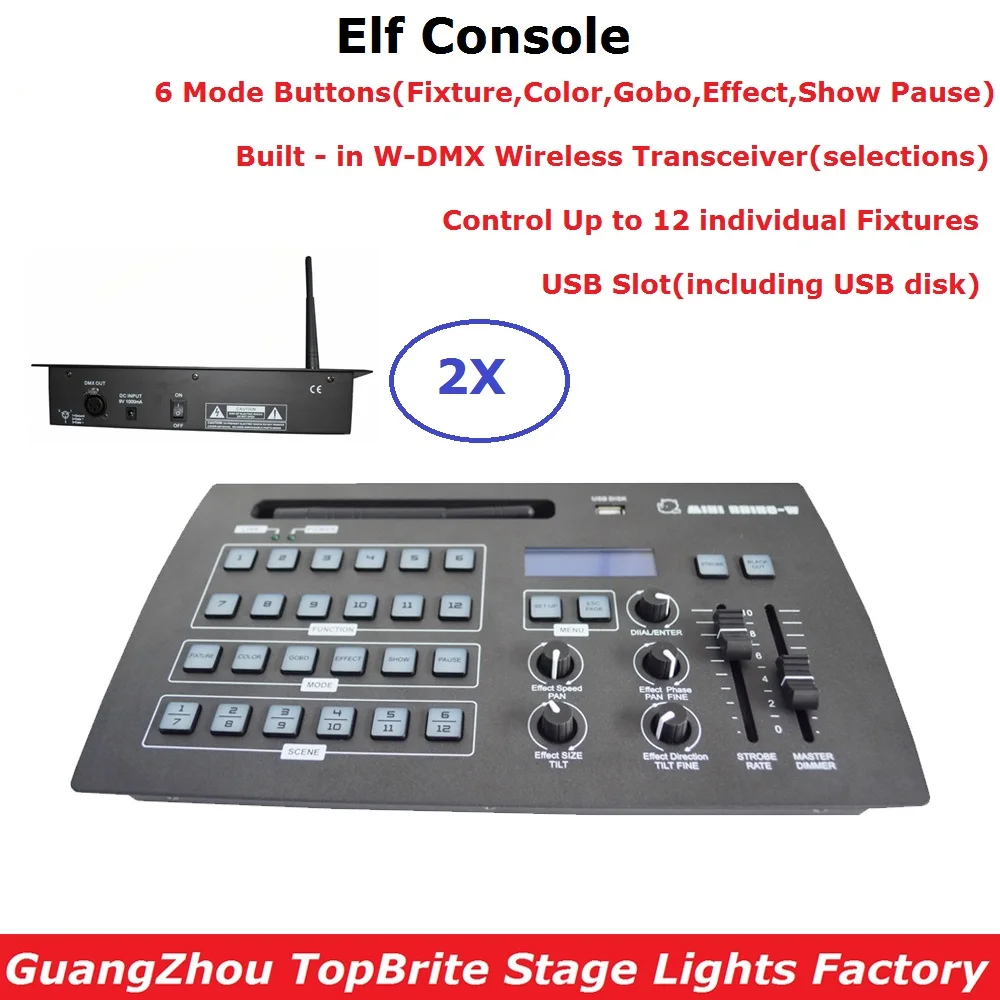 

2XLot Free Shipping 432 Channel DMX Controller Dj Lighting Equipments DMX Console Built in W-DMX Wireless Transceiver For Sales