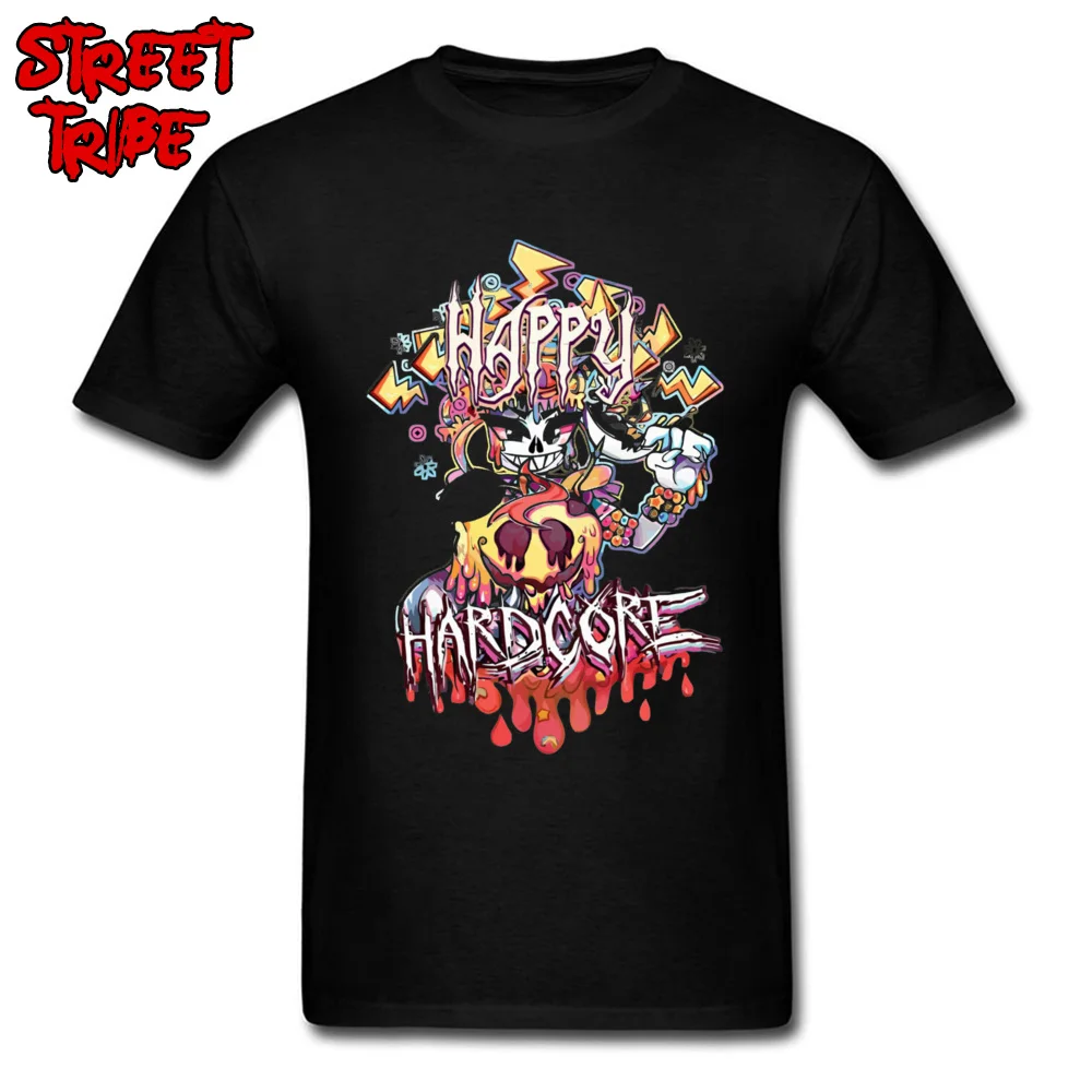 Designer Men's Tshirts Crew Neck Short Sleeve Cotton Fabric Happy Hardcore 14578 Tops Tees Comics Top T-shirts Happy Hardcore 14578 black