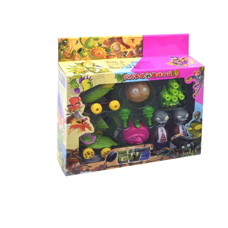 

Plants vs Zombies PVZ struck game Pea catapult Building Block gift action Figure Model Baby Toy for Childrens