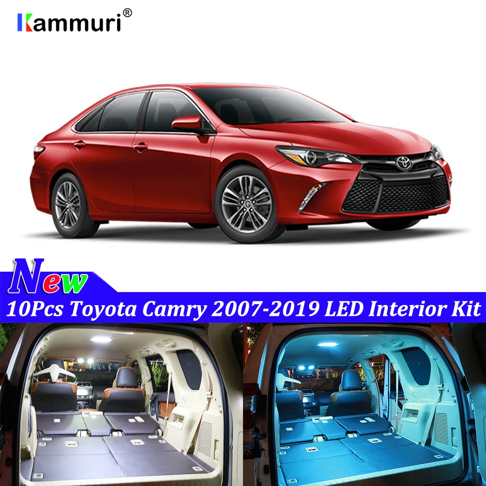 Us 11 04 15 Off Kammuri 10pcs Error Free White Led Car Interior Light Kit For Toyota Camry 2007 2014 2015 2016 2017 2018 2019 Interior Light In