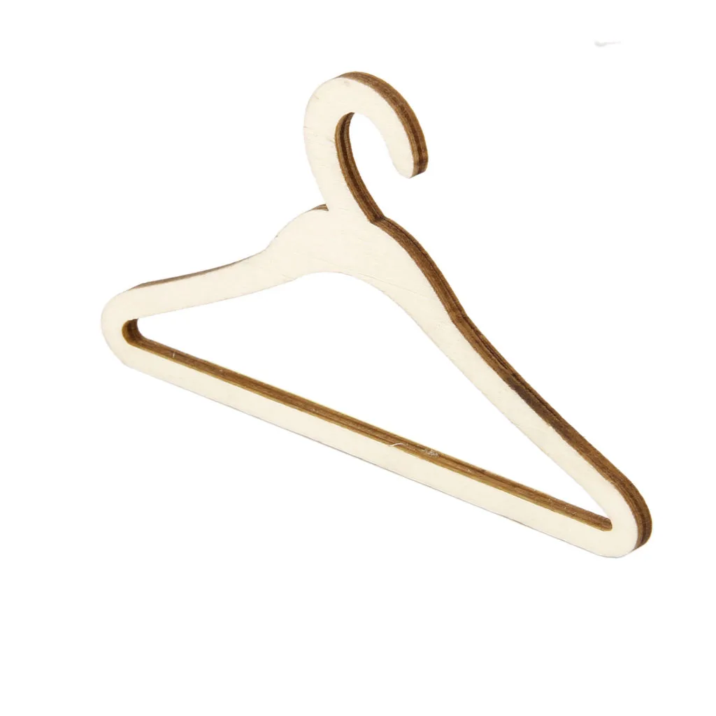 High Quality 10 Pieces 15cm Natural wood color Wood Clothes Hanger Metal Hook for 1:3 Male BJD SD17 Uncle Dolls