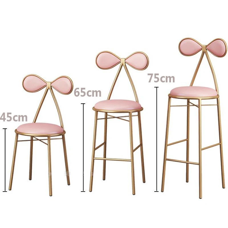 

Fashion Butterfly knot Metal Chair Golden Bar Stool Dining Chair Makeup Chair Modern Simple Dressing Table Stool Home shop