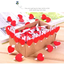 10 шт./лот Мини Сердце Любовь Деревянные Одежда Фотобумага Peg Pin прищепка Craft клипы вечерние украшения