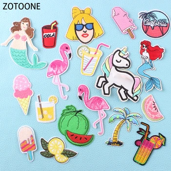 

ZOTOONE Summer Style Patches on Clothing Watermelons Embroidered Patches for Clothes Unicorn Flamingo Badges Applique on Garment