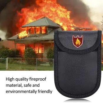 

GPS RFID Fireproof Folder Bag Organizer Silicon Coated Fire&Water Resistant Pouch Storage For File Money Jewelry Passport