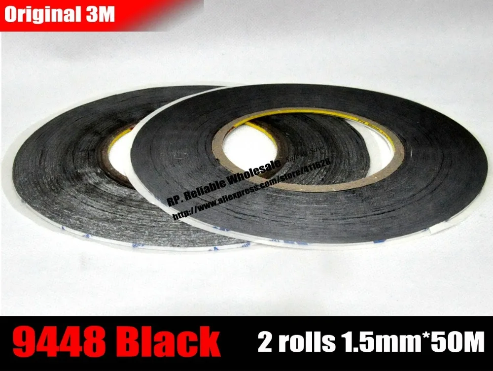 

2 x (1.5mm * 50 meters) 3M Black Double Sided Adhesive Tape for HTC ipad Cellphone LCD Dispaly Touch Panel Housing Frame Repair