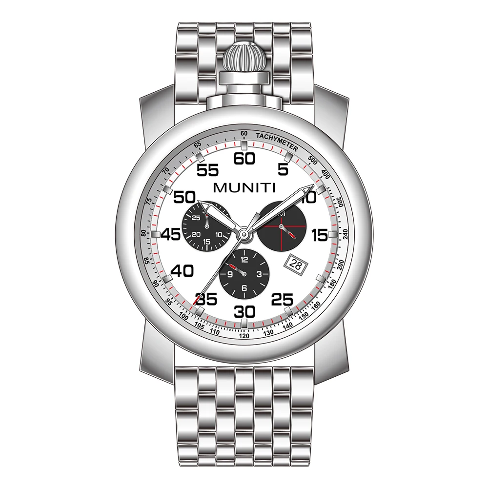 

MUNITI Mens Roman Numerals Watches Men Luxury Leather Analog Quartz Business Wrist Watch Men's Clock Relogio