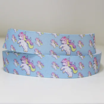 

50yards 7/8" 1" 1.5" 2" 3" 22mm 25mm 38mm 50mm 75mm unicorn printed grosgrain ribbon for headband hair bow hair tie