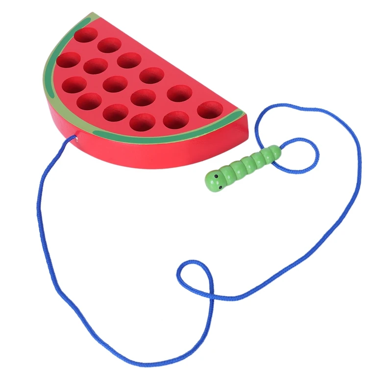  Educational Toys Fun Wooden Toys Worm Eat Fruit Apple Pear Early Childhood Teaching Baby Toy Gift F - 33047348311