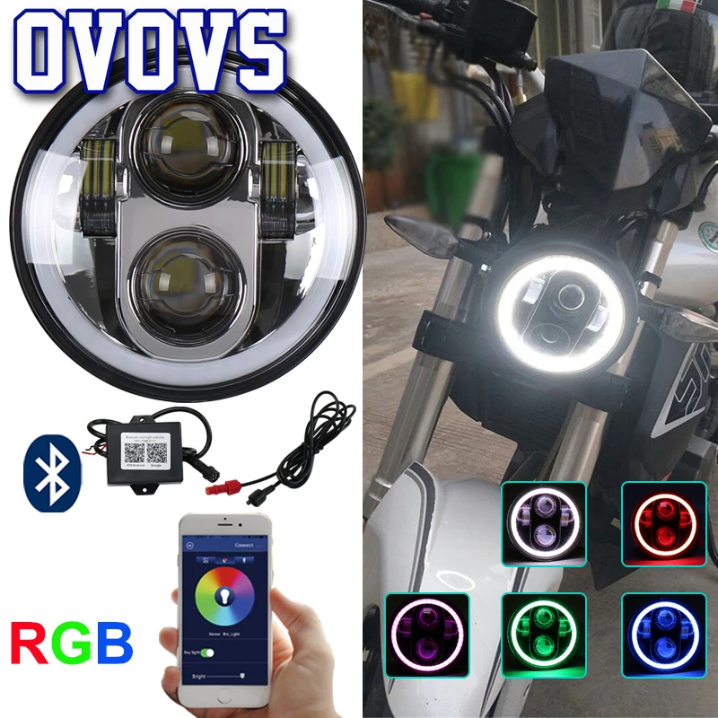 

1 шт., светодиодная RGB-лампа для мотоцикла, 5,75 дюйма, 30 Вт