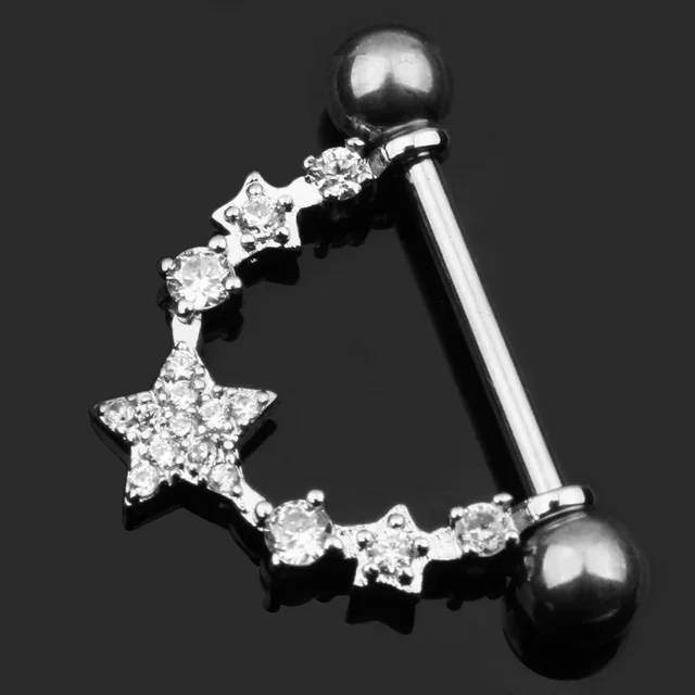 Buy 1 pair of 316l stainless steel nipple ring cubic