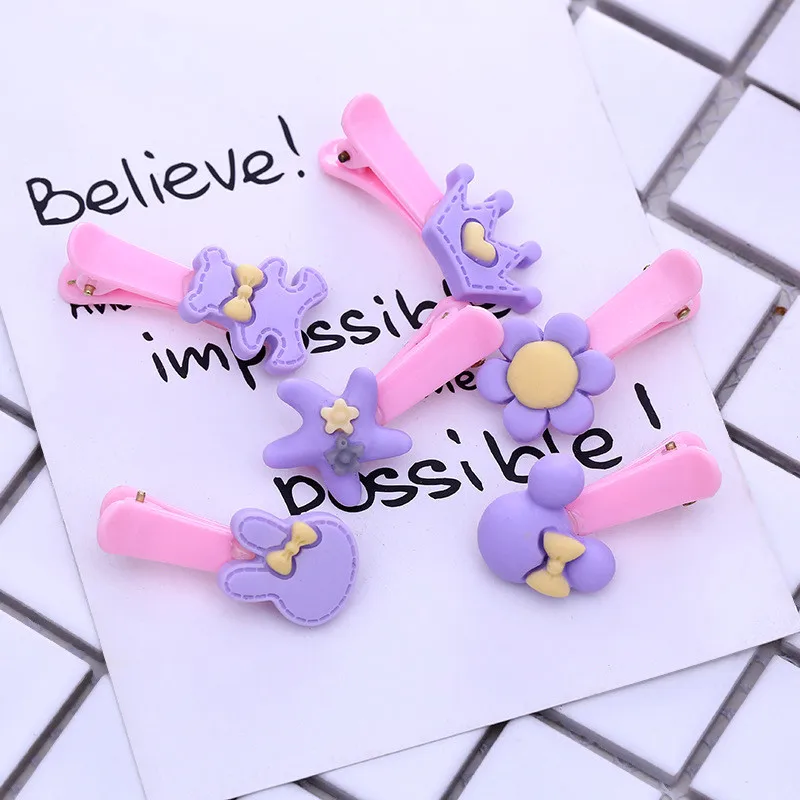 20PCS Fashion Barrette Baby Hair Clip Cute Flower Solid Cartoon Handmade Resin Children Hairpin Girl Hairgrip Accessories | Мать и