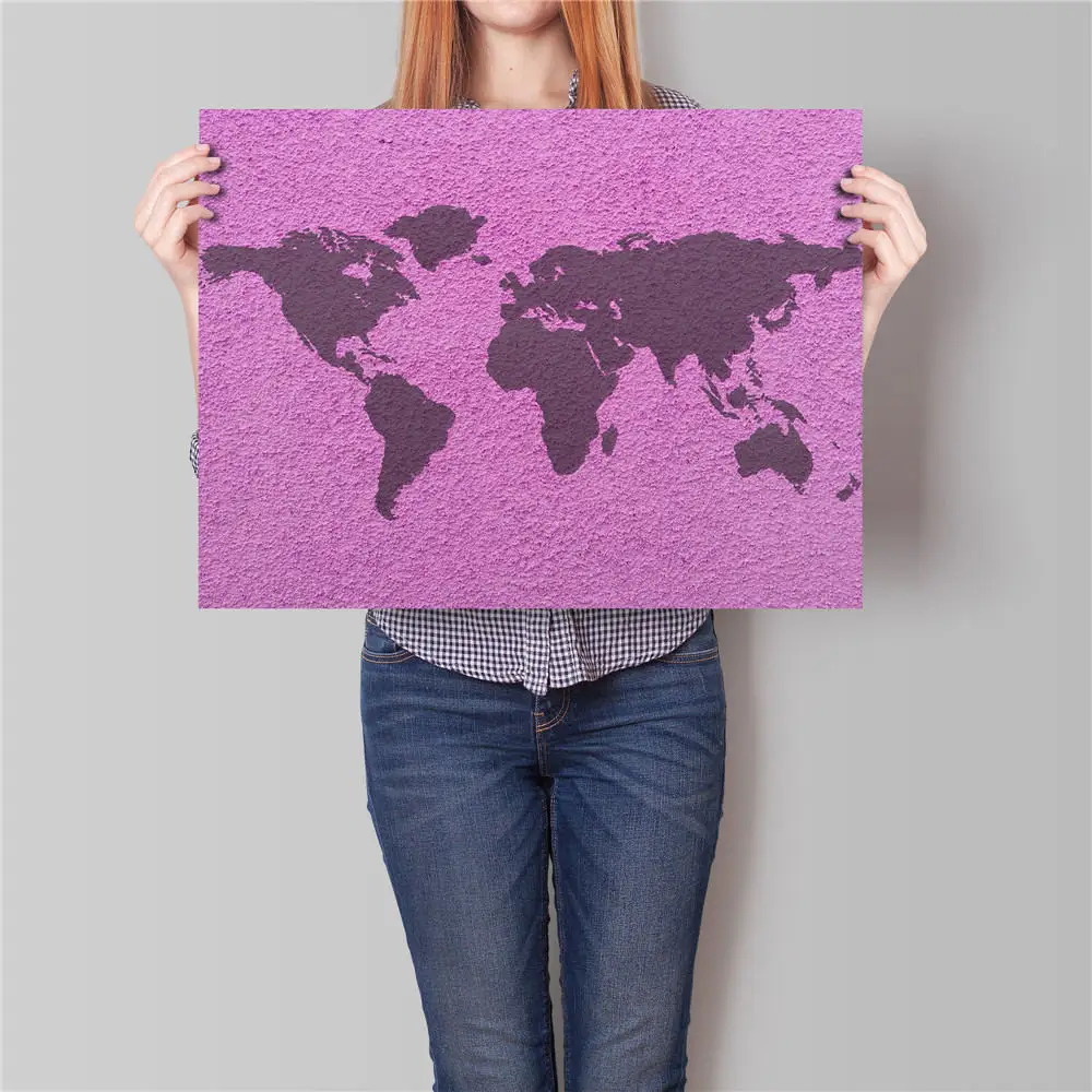 

Free ship World Map Abstract Poster HD Bar/cafe Decr posters Wall sticker Home Bar Cafe watercolor Living room Decor 2x30cm
