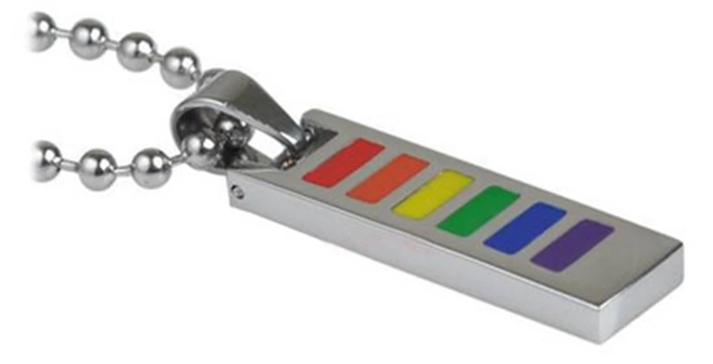 

Rainbow Flat Panel Ladder Pendant Gay Lesbian LGBT Pride Necklace