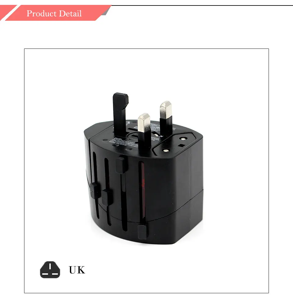 Convenient All in One Universal International Plug Adapter 2 USB Port Commercial Travel AC Power Charger with UK AU US EU Plug (5)