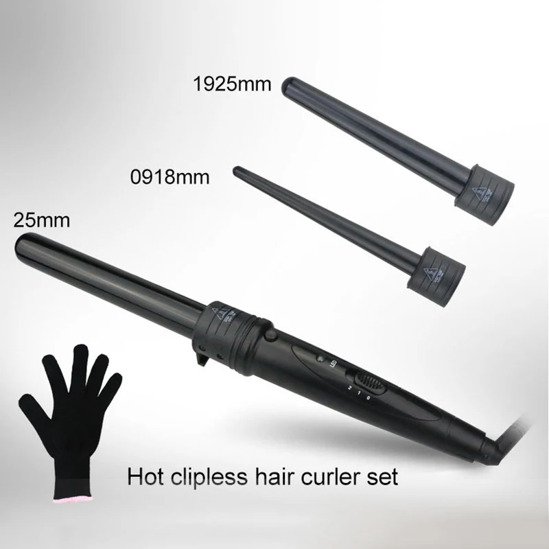 

2019 3 In 1 Curling Tongs Hair Curler with Ceramic Coating Brush Rechargeable Hair Styling Tools