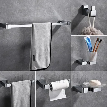 

MTTUZK Quality Brass Chrome Towel Rack,Towel Bar,Shelf, Hardware set,Robe Hook,Toilet Brush,Paper Holder Bathroom Accessories