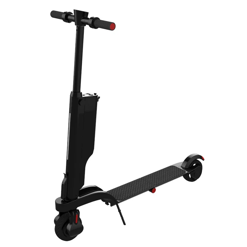 Ультра маленький портативный мини электрический самокат складной 2 колеса Bluetooth динамик трехколесный велосипед умный скейтборд ролик e-Scooter - Цвет: Black as photo