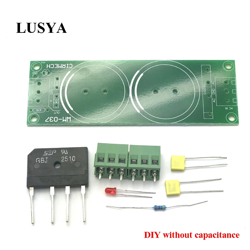 

Lusya DIY KITS without capacitance Amplifier Rectifier Filter Board DC Dual Audio Power Supply Module