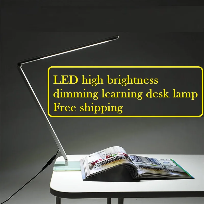 2016 hot sell led desk lamp 10w 48smd dimmable table light Foldable Metal Glass Base Power