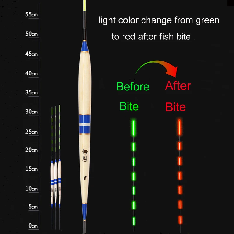 

Light Changeable Fishing Floats Gravity Sensor Electric Glowing Luminous Floats Balsa Night Light Fishing Bobber Carp Accessory