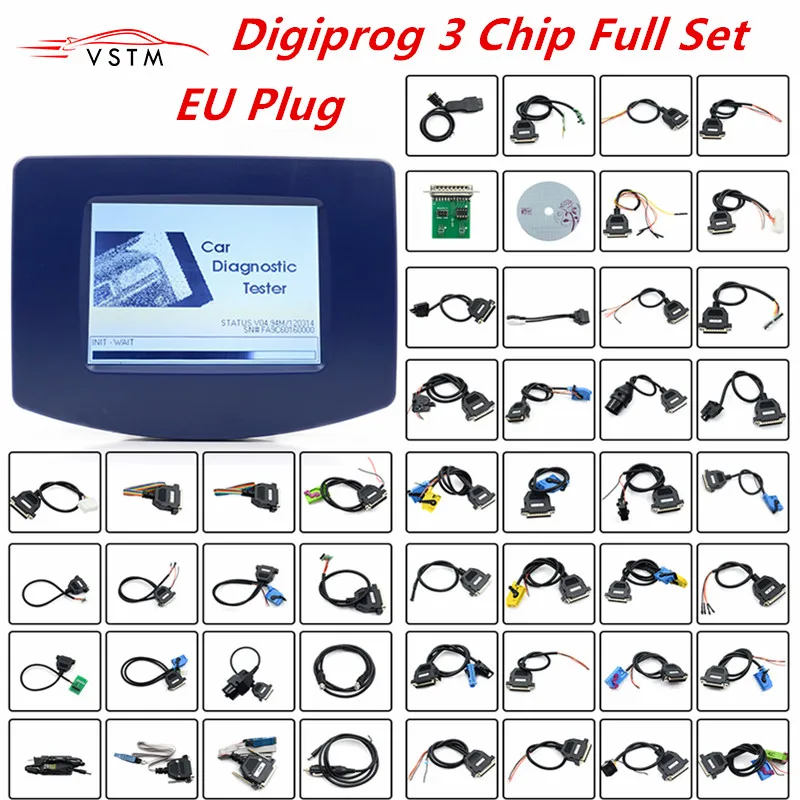 

DIGIPROG 3 V4.94 Full Set All Cables Odometer Correction 2018 Original CPU FTDI Chip with EU Plug Digiprog3 Mileage Correction