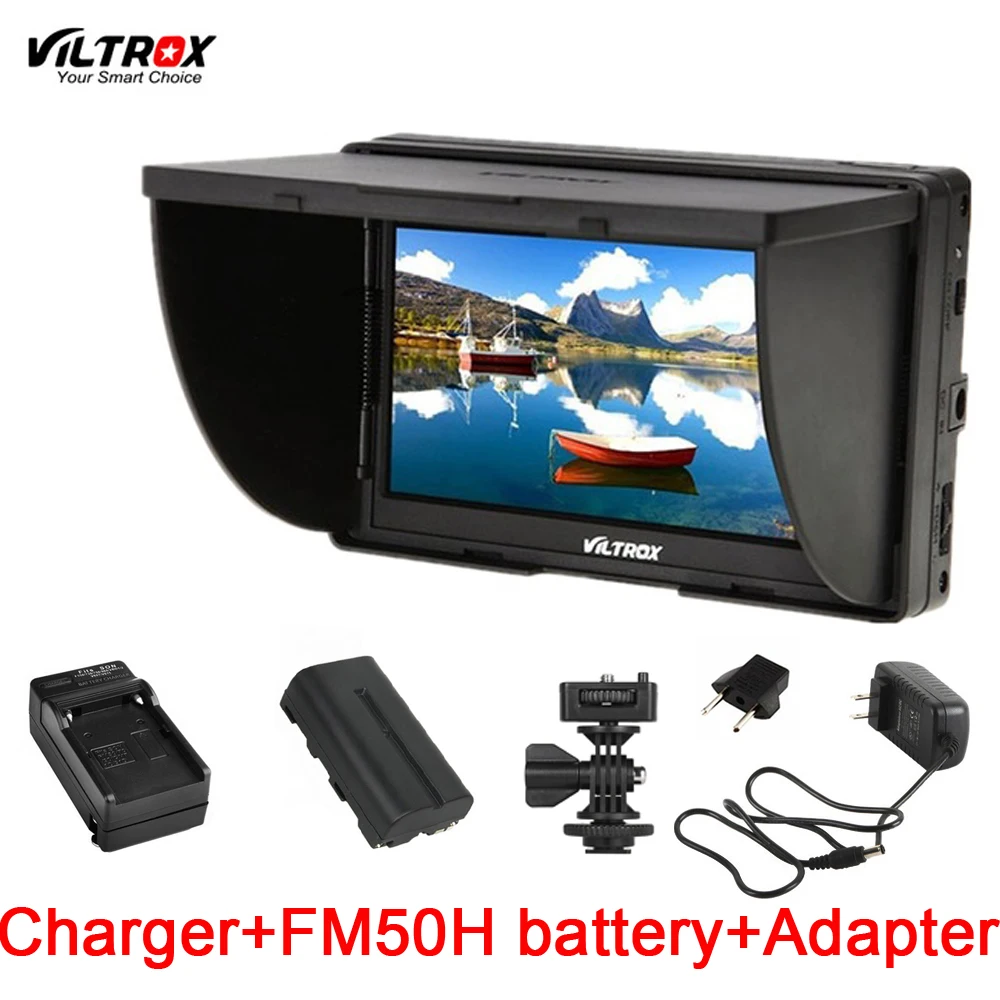 

Viltrox DC-50 5'' DSLR TFT field LCD Micro HDMI Camera Video Monitor Battery+Charger for Canon Nikon Sony A9 A7II A7SII A6500