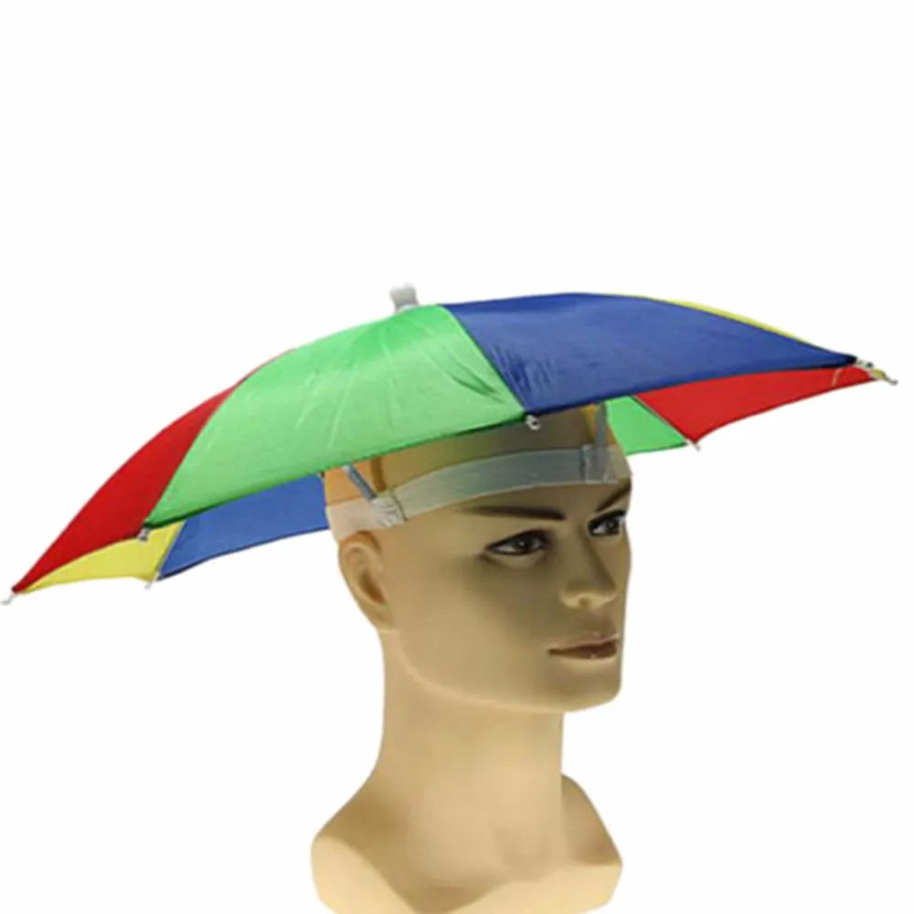 1 шт. 3 типа 21 дюймов Регулируемый предназначенный для носки на голове зонтик шляпа многоцветный для походов спорта рыбалки складной нейлоновый зонтик шапка