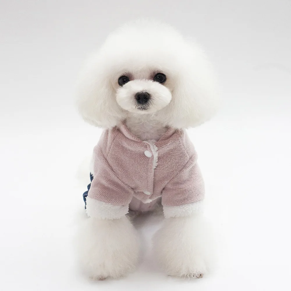 Рождественская зимняя одежда для собак пальто Теплый мягкий Вязанный жилет для домашних собак свитер для маленького, небольшого питомца одежда для собак на осень - Цвет: Pink