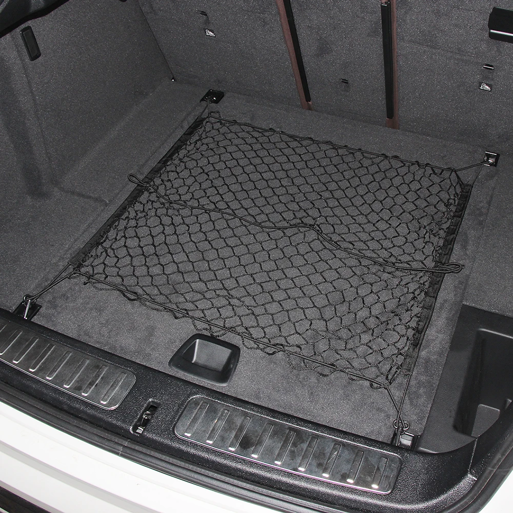 Автомобильные сетки-держатели в багажник 90x60 см эластичный крепкий нейлон грузовой органайзер для хранения в багаже сетка с крючками для автомобиля фургон пикап внедорожник MPV