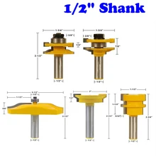5 шт. Большой фрезерный станок Набор бит-1/" хвостовик двери нож линия нож деревообрабатывающий режущий шип фрезы по дереву инструменты