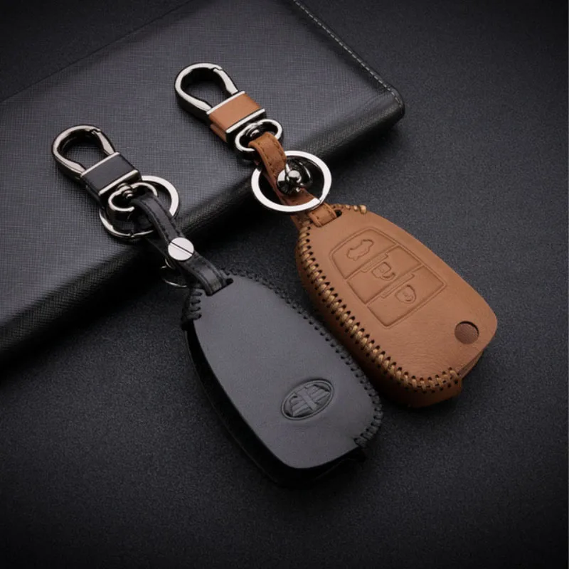 Car key case,Genuine Leather Car Remote Key Holder Case Cover For Audi