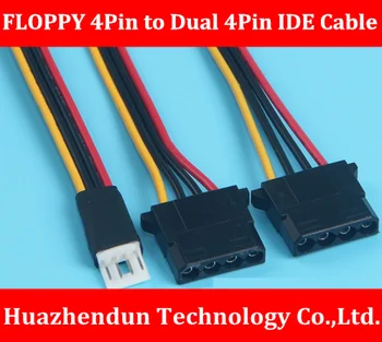 

10PCS/LOT New FLOPPY 4Pin Male to Dual IDE 4Pin Female connector power cable Y- type High-end cable