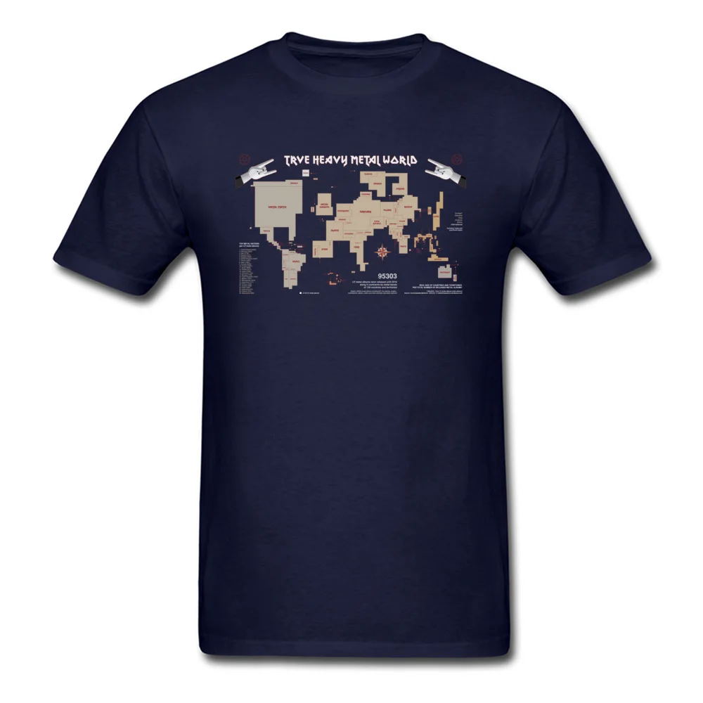 Tops Tees True Heavy Metal World Map ostern Day Short Sleeve Pure Cotton Crewneck Men T Shirt Summer Sweatshirts Prevailing True Heavy Metal World Map navy