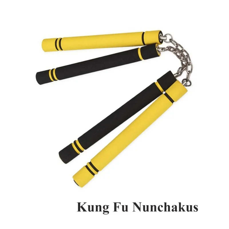 Kung Fu дети Nunchakus боевое искусство безопасности пены обучение Nunchakus губка двойной Truncheon с цепочкой из нержавеющей стали