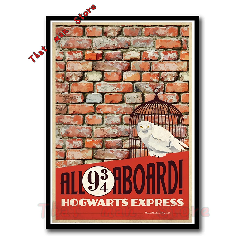 J.K. Роулинг белый картон плакат Хогвартс Экспресс Diagon аллея Хогсмид и т. Д. Фильм плакаты