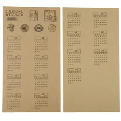 4 листов наклейки индекс Организатор календарь этикетка рукописный канцелярский блокнот бумага