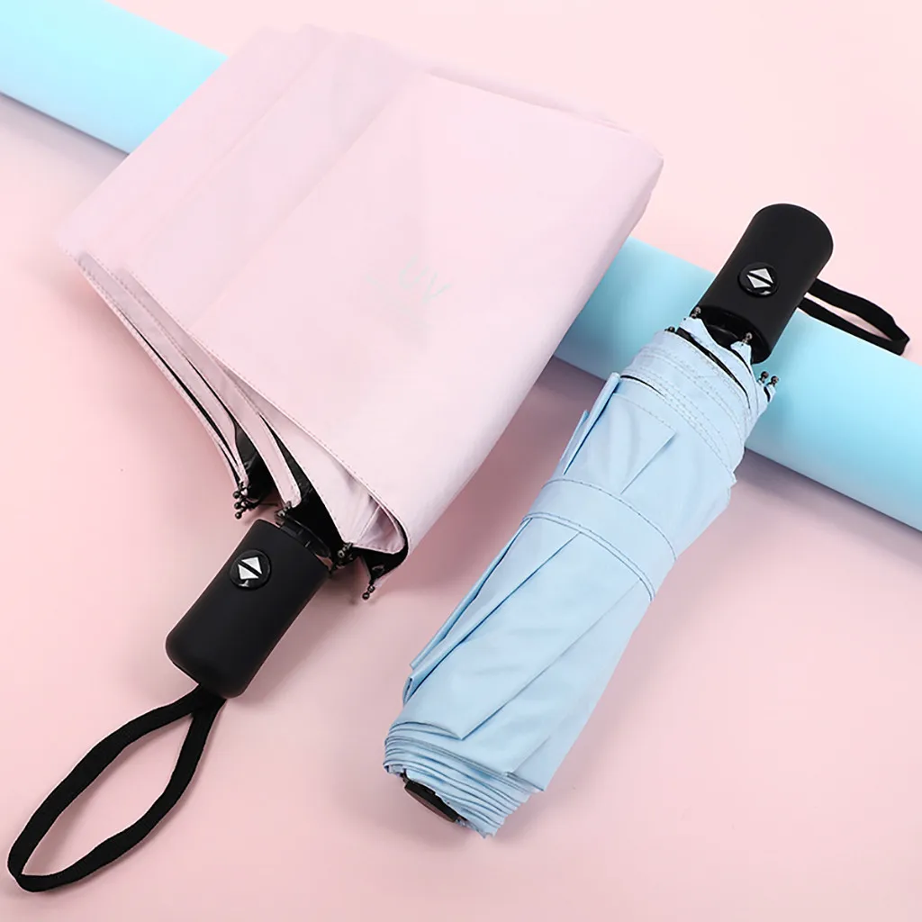Автоматический ветрозащитный зонт, складной зонт с защитой от ультрафиолета для девочек, портативный зонт для путешествий и дождя, подарок для женщин и мужчин