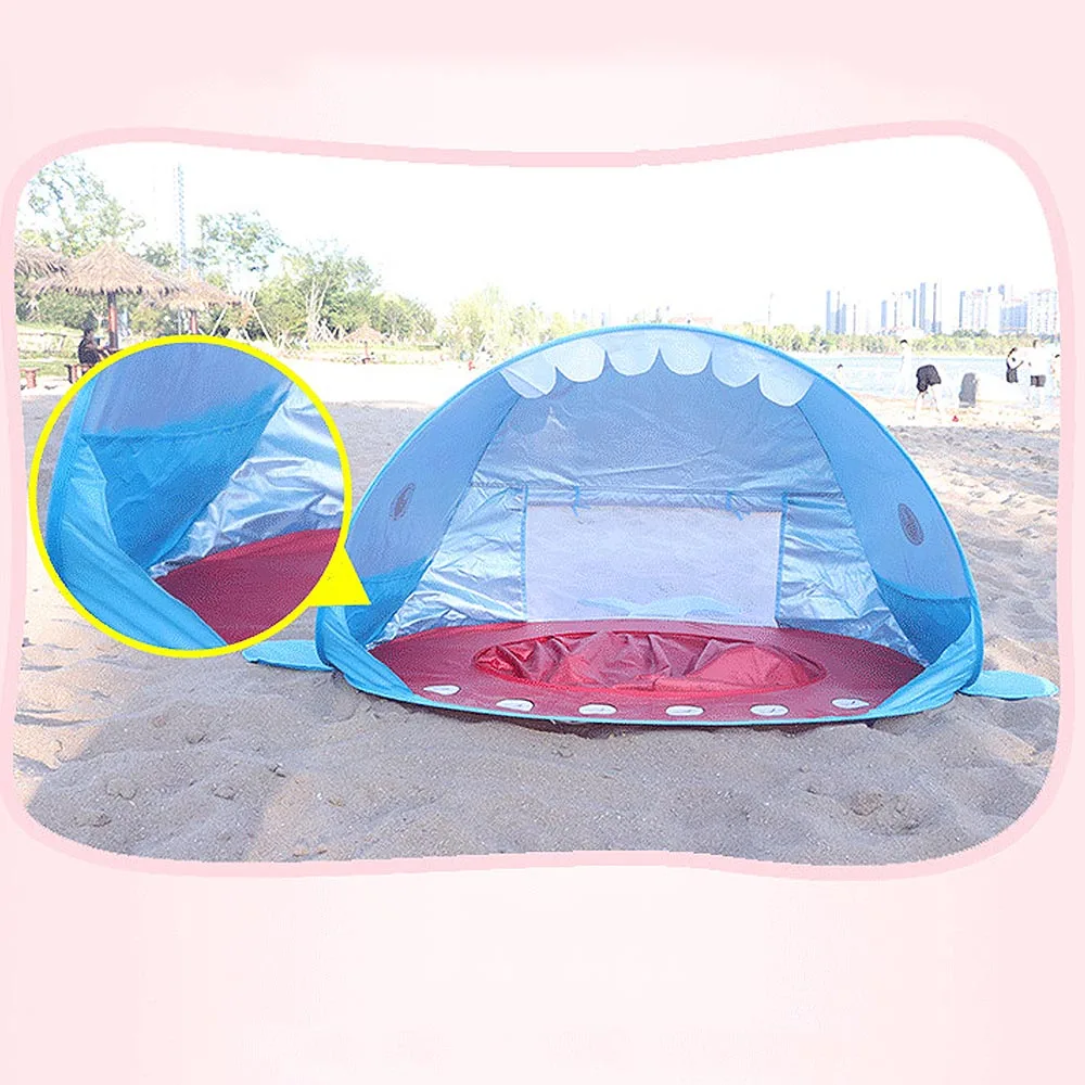 

Outdoor Beach Portable Shade Pool Shark Shape Children's Tent Shade Pool Protection Sun Shelter Tent