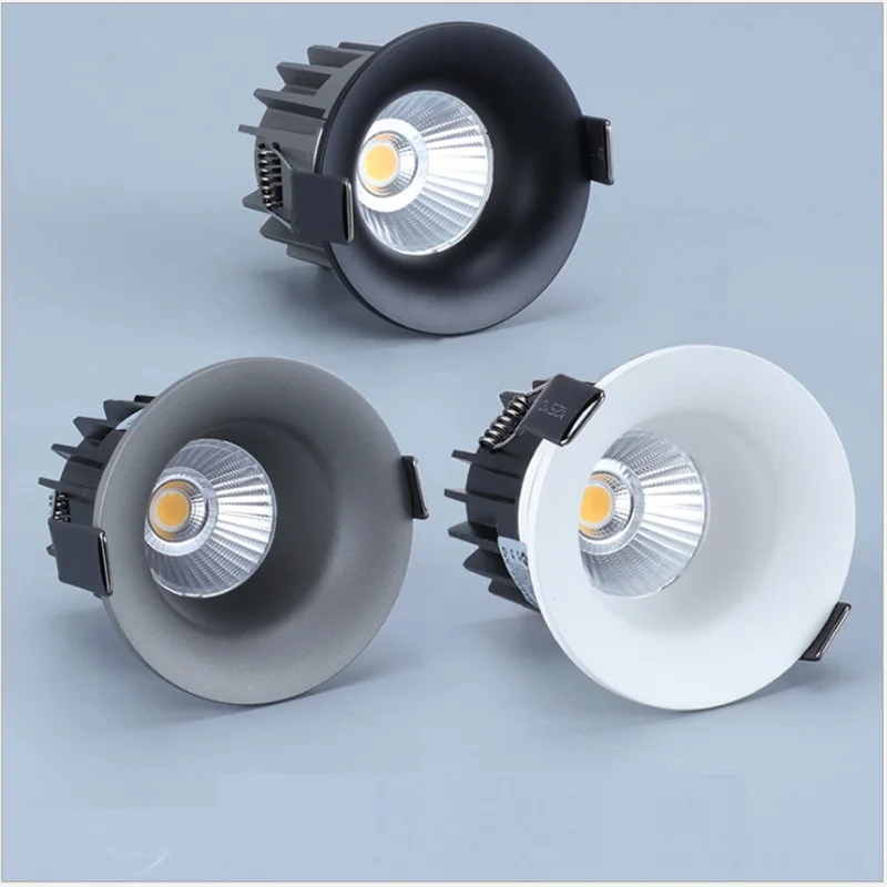 Us 12 66 15 Off 100 260vac Embedded 5w 7w 10w Anti Glare Reflector Cree Cob Slim Edge Painting Aisle Corridor Recessed Ceiling Down Spot Lamp In