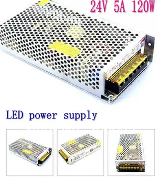 

New AC 110V-240V to DC 24V 5A 120W Regulated Switching Power Supply converter AC/DC adapter transformer for 5050 LED Strip light