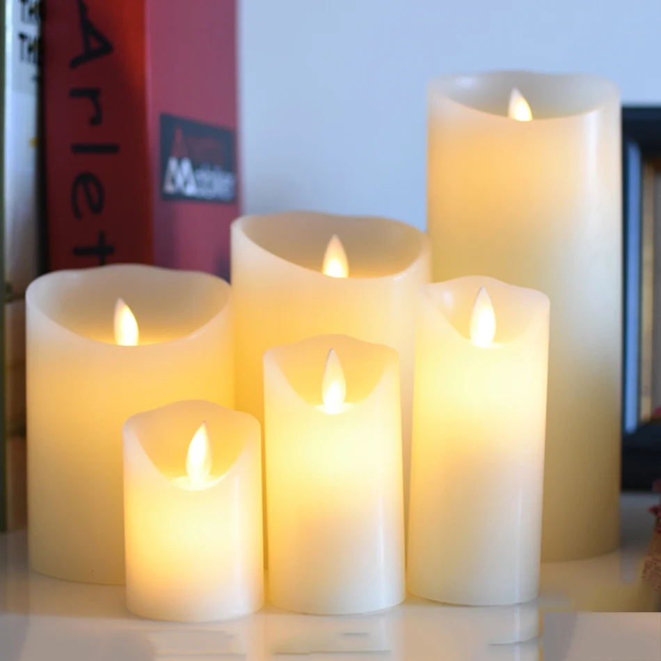 Battery operated led candle made by paraffin wax,flameless