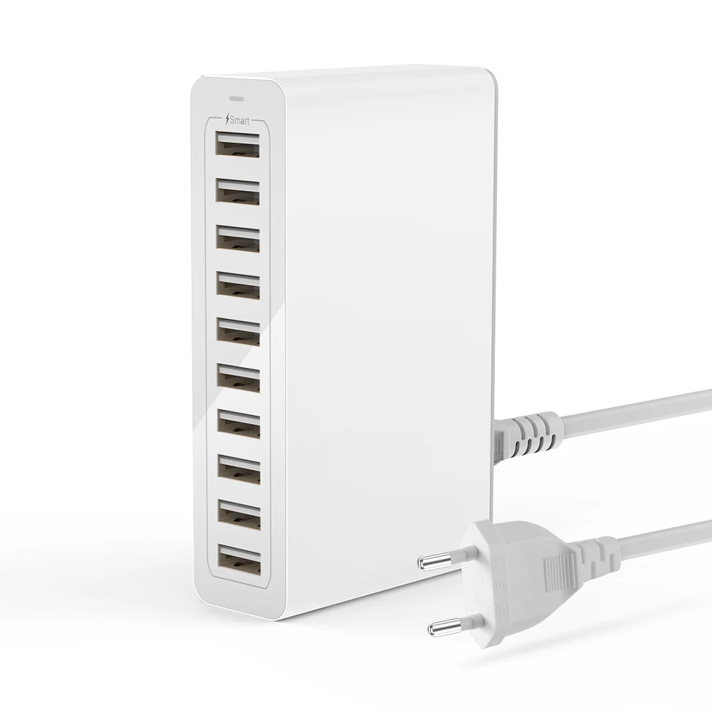 EU White KISSCASE настольное зарядное устройство s 5 в 2,4 А 10 портов USB зарядное устройство для iPhone X 8 7 iPad Air мобильный телефон путешествия зарядное устройство адаптер ЕС/США штекер - Тип штекера: EU White