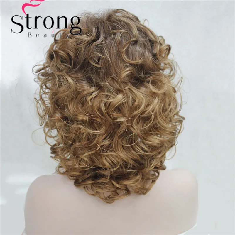 E-9948 27+33T27 Dark Auburn and Strawberry Blonde mix Curly 14 Synthetic Hair Women's Wig (10)