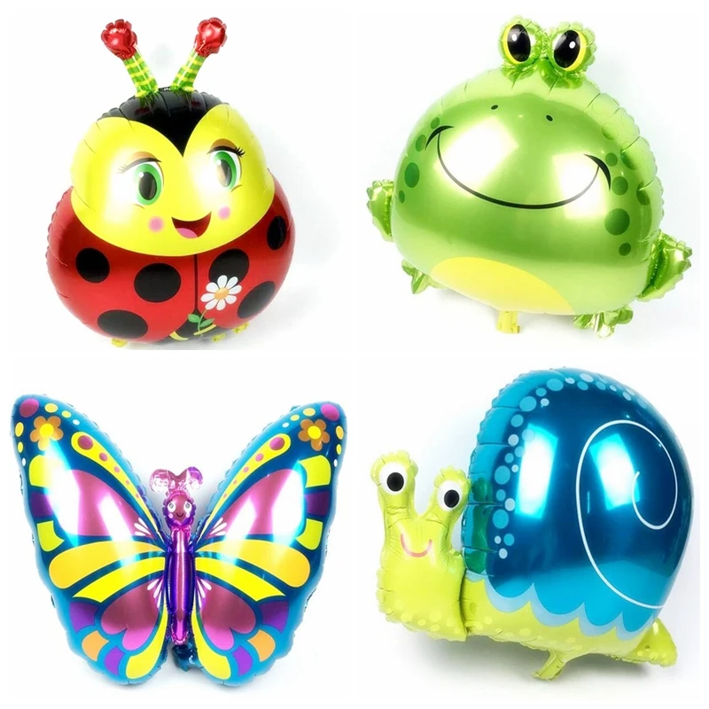 

Big Size Aluminum Butterfly & Frog & Snails & Ladybug Birthday Zoo Party Balloon Decoration Toy Animals Head Insect Zoo V5634