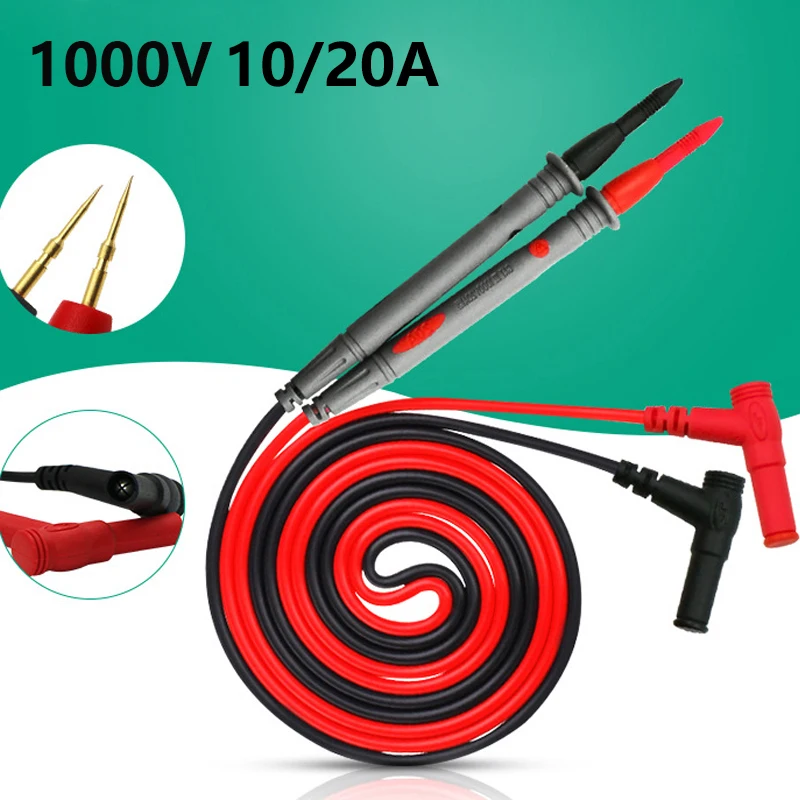 

1 Pair wire Pen Universal Probe Test Leads Pin for Digital Multimeter Needle Tip Multi Meter Tester Probe 10A 20A 1000V